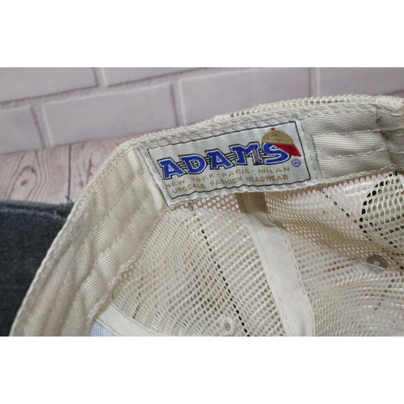 Vintage Adams F&R Trucker Hat Distressed Gray & Beige Mesh Cap Adjustable Snapba - Picture 6 of 8